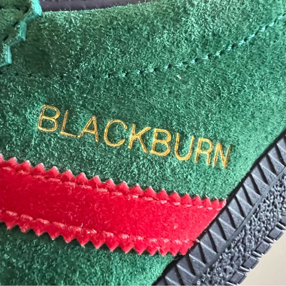 ADIDAS Blackburn SPZL green suede red stripe limited edition trainers - Picture 15 of 16